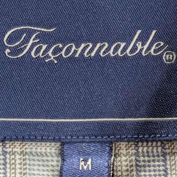 Faconnable Nordstrom Shirt Mens M Blue Green Plaid Long Sleeve Office Preppy - Picture 10 of 12